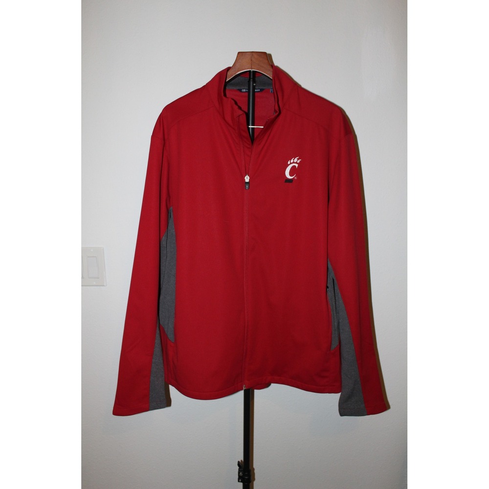 Cutter & Buck Men's Cincinnati Bearcats Full Zip Jacket Red XXL Softshell Logo